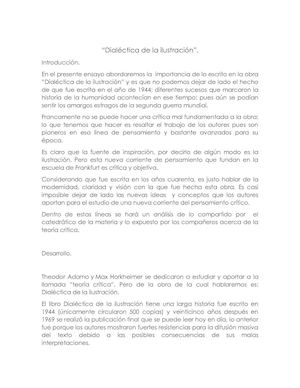 Dialéctica de la ilustración.