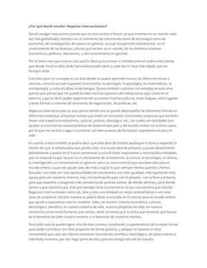 Por Qué Decidí Estudiar Negocios Internacionales