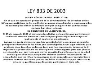 Ley 833 De 2003
