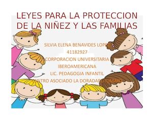 Leyes Para La Proteccion De La Niñez y la Adolescencia