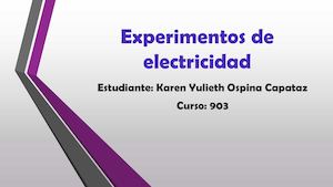 Experimentos De Electricidad