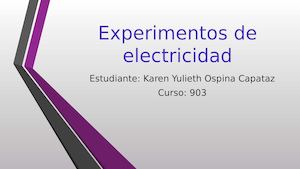 Experimentos De Electricidad