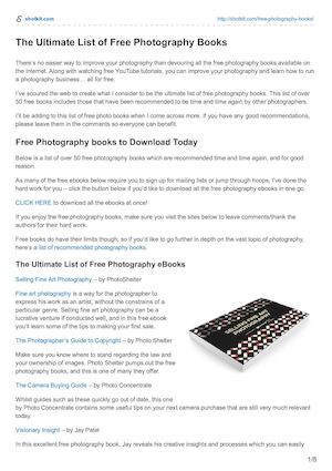 The Ultimate List Of Free Photography Books