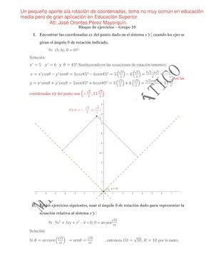 TRASLACIÓN Y ROTACIÓN DE COORDENADAS