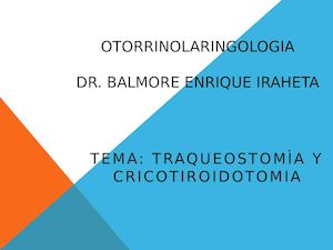 Traquiostomia Y Cricotiroidotomia