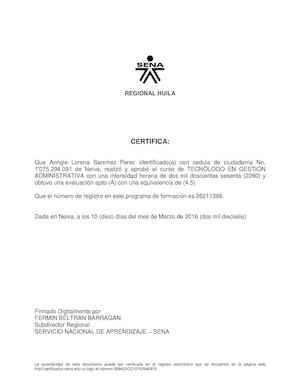 9 Ejemplo De Certificado