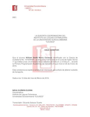 10 Ejemplo Constancia