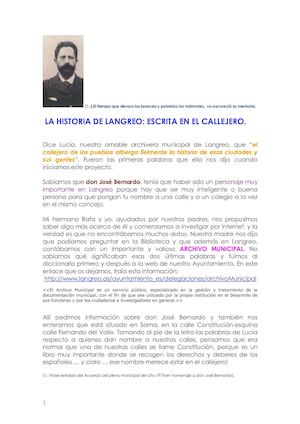 La Historia De Langreo Escrita En El Callejero