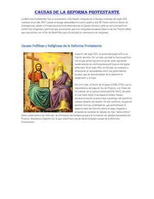 Causas De La Reforma Protestante