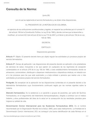 Decreto 2200 Del Servicio Farmaceutico