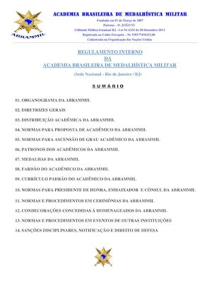 Regulamento Interno Da Abrammil