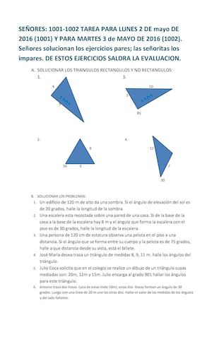 1001 1002 Tarea Para Lunes 2 De Mayo Martes 3 De Mayo De 2016