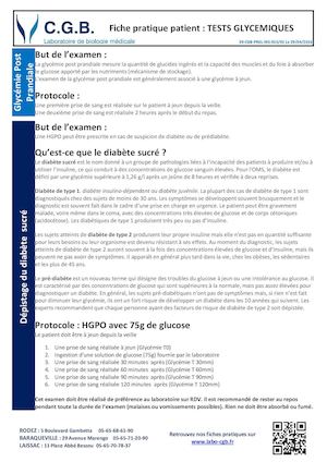 CGB - Fiche pratique Tests Glycémiques
