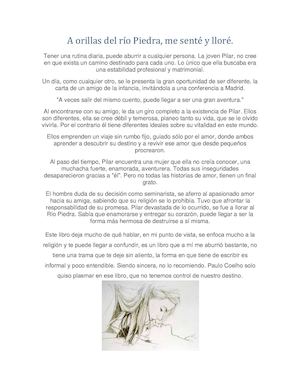 A Orillas Del Río Piedra Me Senté Y Lloré