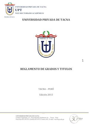 Reglamento de Grados y Títulos