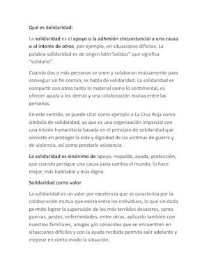 Qué Es Solidaridad