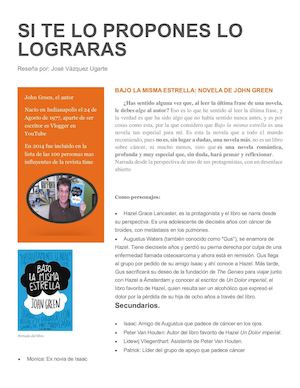 Bajo La Misma Estrella Reseña