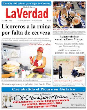 La Guaira, miércoles 4 de mayo de 2016 Año 19 Nº. 5990