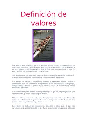 Definición De Valores