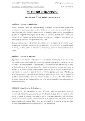 Mi Credo Pedagógico