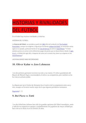 Historias Y Rivalidades Del Futbol