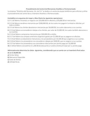 6. Ejercicio Analítico O Pormenorizado