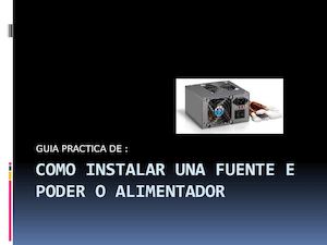 Instalacion Fuente De Alimentacion