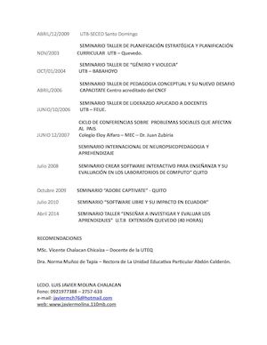 Curriculo Javier Molina