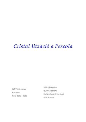 Cristal·lització a l'escola