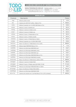 Listas De Precios Modulos Led