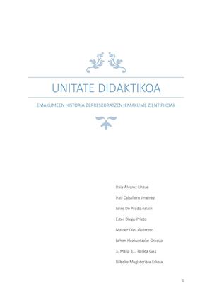 Unitate Didaktikoaren Txostena