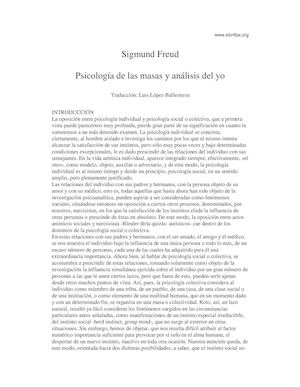 La psicología de las masas y el yo