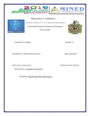 LA ELIPSE CON GEOGEBRA