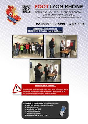 PV 289 du vendredi 6 mai 2016