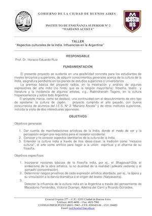 Taller Cultura de la India