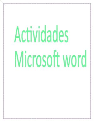 ACTIVIDADES MICROSOFT WORD
