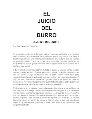 El Juicio Del Burro Sebastián Estupiñan