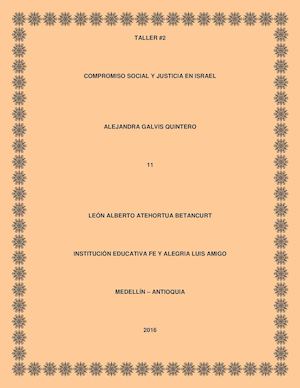 Taller #2 Compromiso Social Y Justicia En Israel