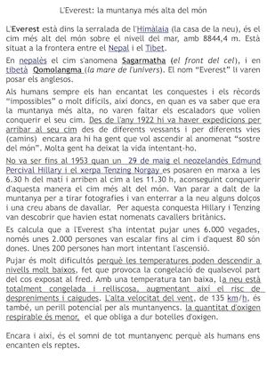 L'everest La Muntanya Més Alta Del Món