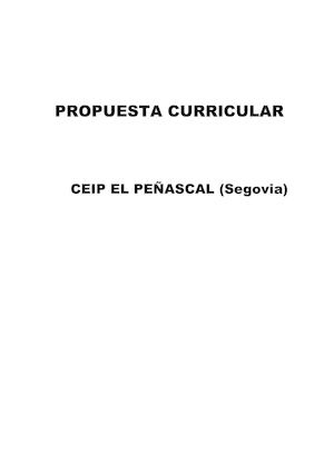 Propuesta Curricular El Peñascal