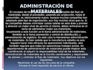 Administración De Materiales
