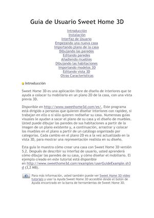 Guía De Usuario Sweet Home 3d