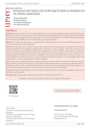 Calaméo - EFFICACY OF YOGA ON LOW BACK PAIN AND DISABILITY IN PRIMI ...