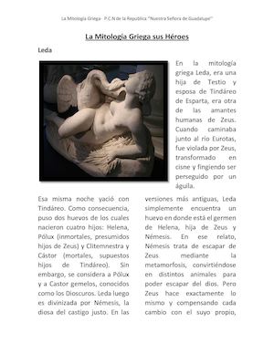 La Mitología Griega Sus Héroes