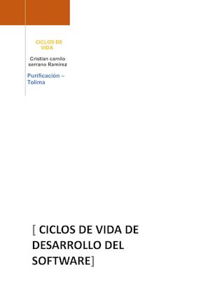 Ciclos De Vida De Desarrollo Del Software