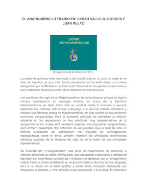 El Anarquismo Literario en 3 autores del boom hispanoamericano