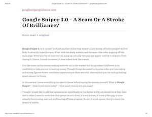 Google Sniper 3 0 – How To Make Money Online — Googlesniperguidance