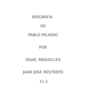 Biografia De Pablo Picasso