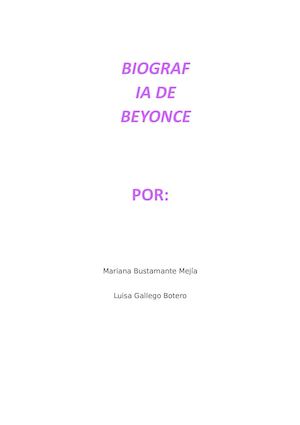 BIOGRAFIA DE BEYONCE