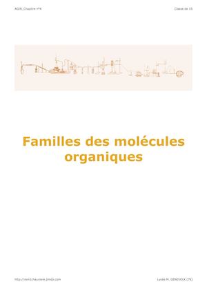 Agir 04 Familles Des Molécules Organiques